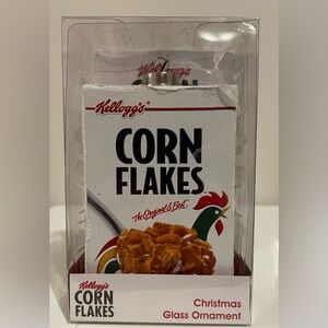 Kat + Annie Kelloggs Corn Flakes Cereal Replica Glass Christmas Ornament home